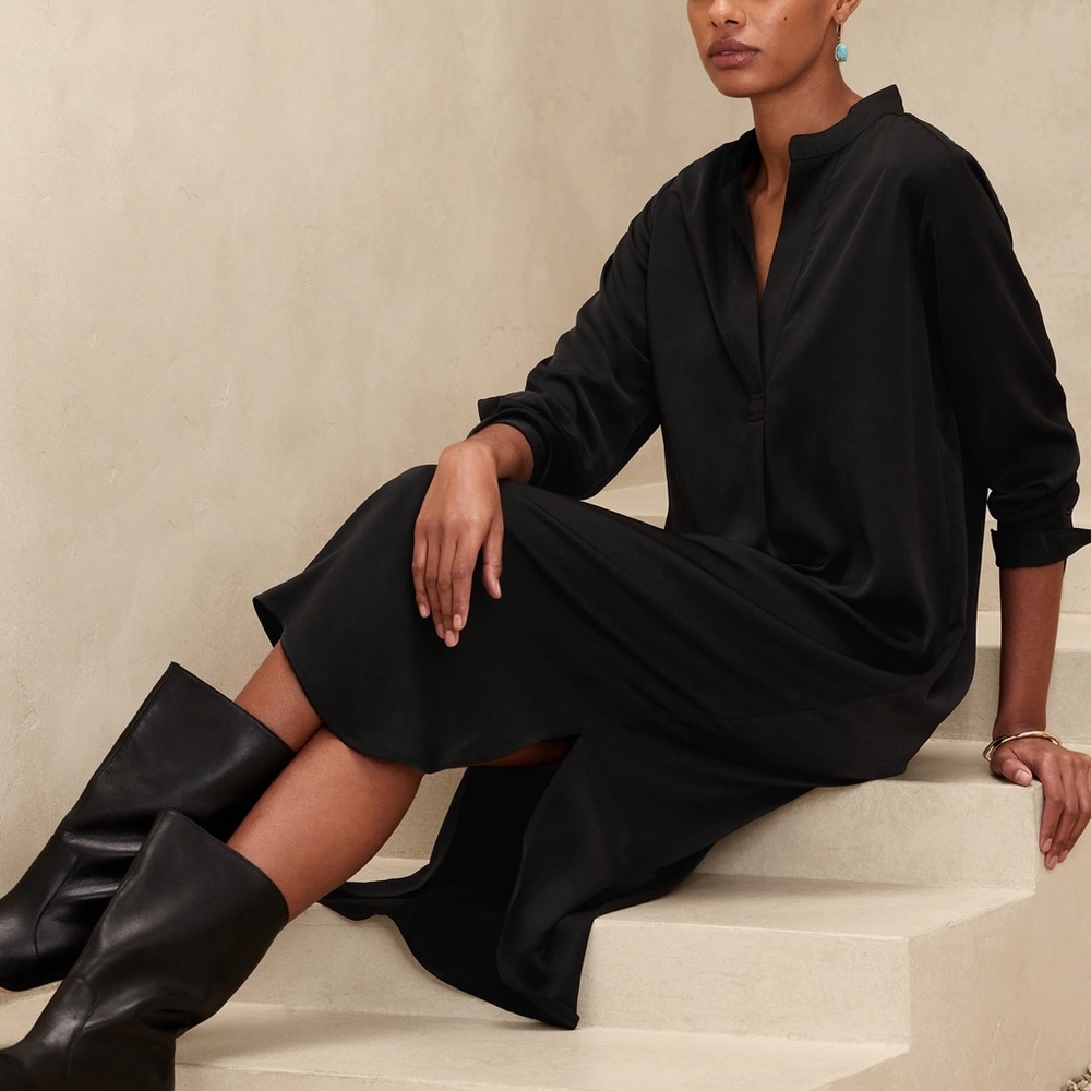 [NWT] Banana Republic Mandarin-Collar Shirtdress